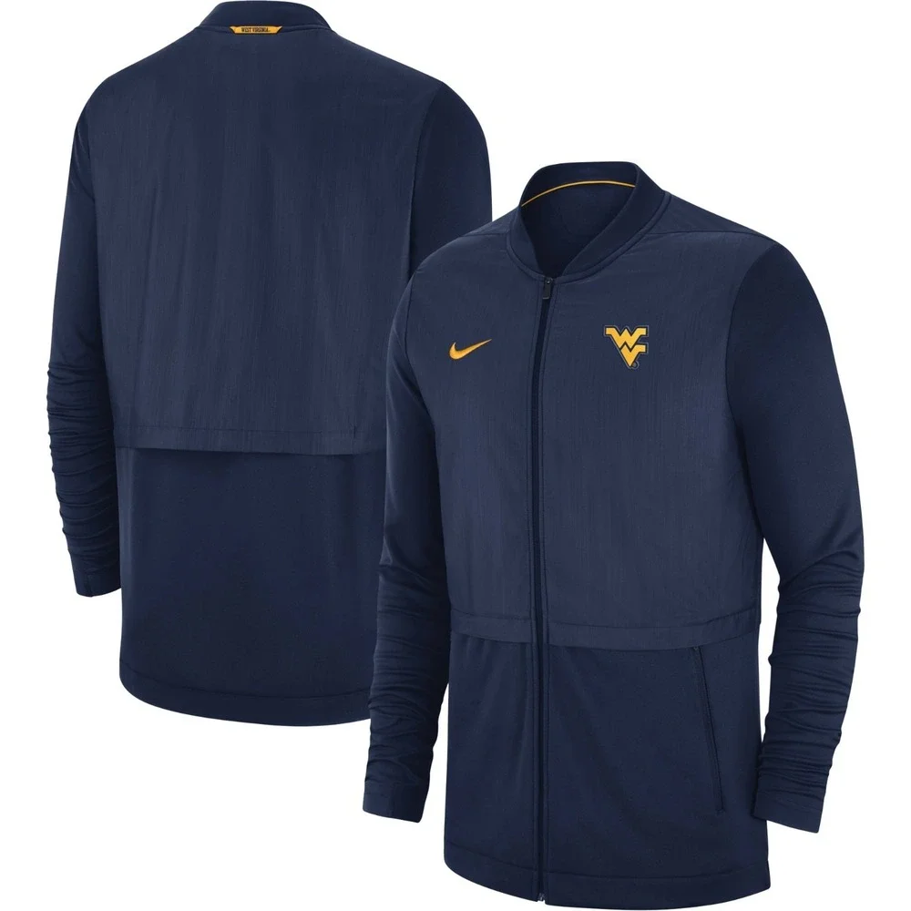 New Nike Mens West Virginia Mountaineers Hybrid‎ Jacket Shirt Size Medium Navy